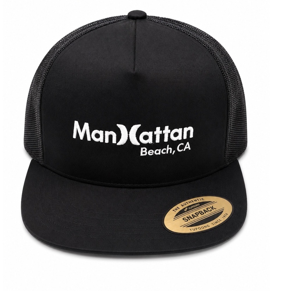 Spyder Hurley Manhattan Beach CA Trucker Hat Black Mesh Snapback MHA000SMTS New